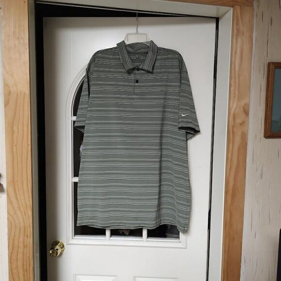 Nike Golf Fit Dry Green Striped Polo Size Men's XXL - Picture 1 of 3